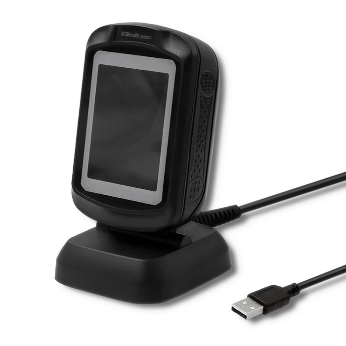 QOC Qoltec 50864 Desktop QR & Barcode Scanner | USB