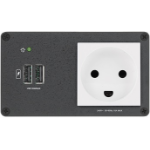 Extron AC+USB 212 DK outlet box Type K (DK) Black, White
