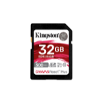 Kingston Technology 32GB Canvas React Plus SDHC UHS-II 300R/260W U3 V90 for Full HD/4K/8K