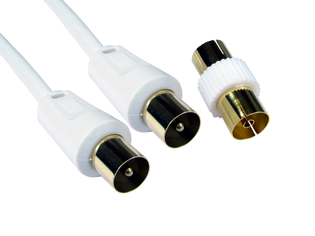 Cables Direct 2TV-00 coaxial cable 1 m White