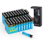 Maplin 80x AAA LR03 7 Year Shelf Life 1.5V High Performance Alkaline Batteries with Universal Battery Tester