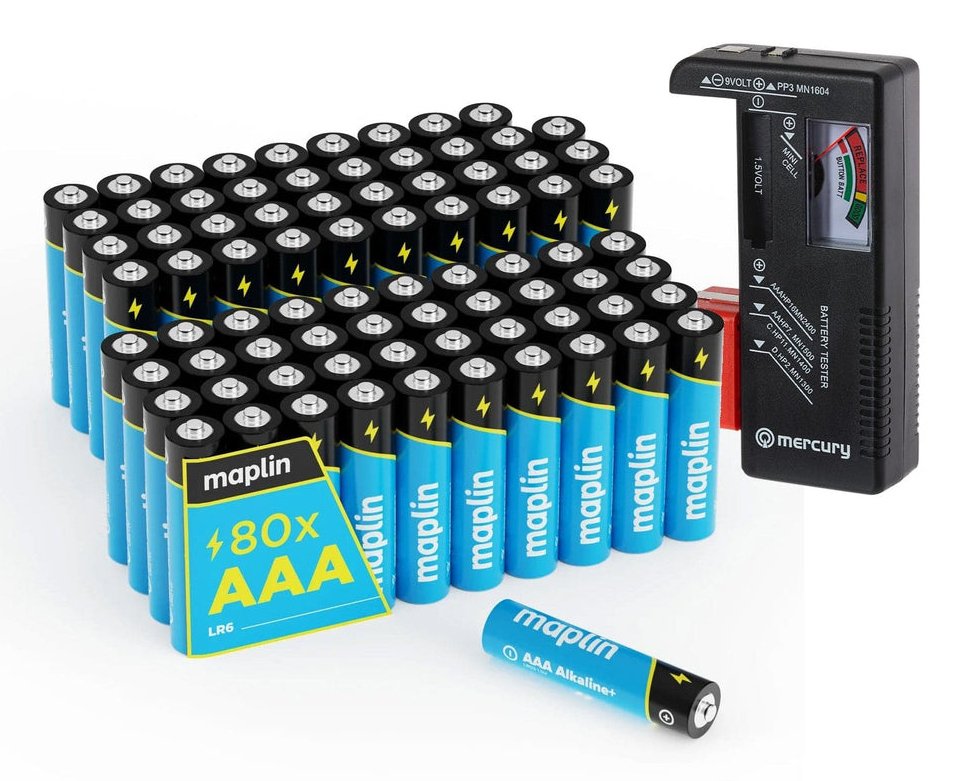 80x AAA LR03 7 Years Shelf Life 1.5V High Performance Alkaline Batteries with Universal Battery Tester thumbnail