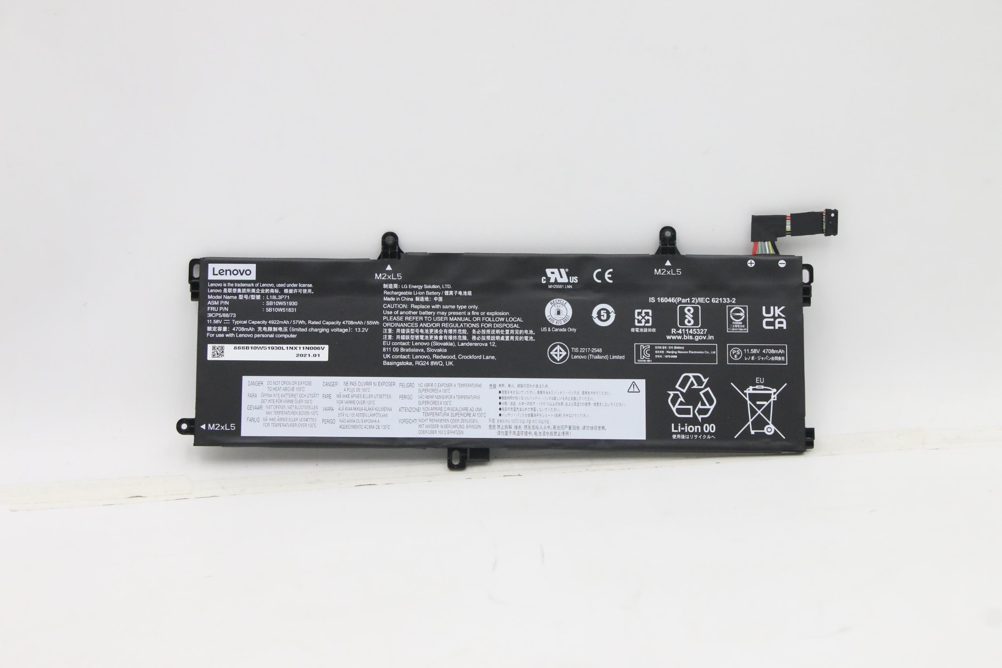 Lenovo 5B10w51831 Laptop Spare Part Battery
