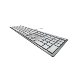 CHERRY KC 6000 Slim keyboard Universal USB AZERTY Belgian Silver, White