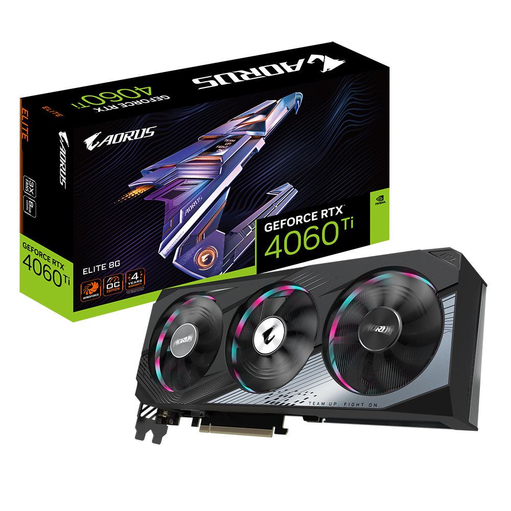 Image of Gigabyte AORUS GeForce RTX 4060 Ti ELITE 8G NVIDIA 8 GB GDDR6
