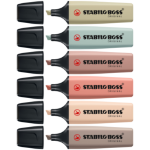 STABILO BOSS NatureColors marker 6 pc(s) Chisel tip Black, Bronze, Brown, Green, Grey, Light Green