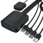 Sabrent USB-USS4 interface hub USB 2.0 Black