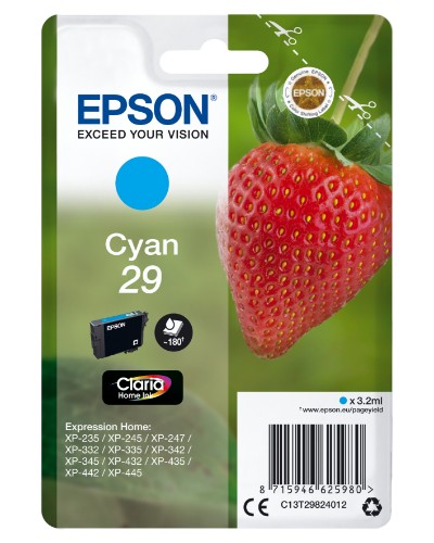 Epson C13T29824012 (29) Ink cartridge cyan, 180 pages, 3ml