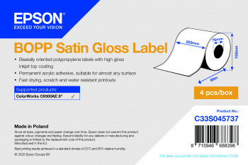 Epson C33S045737 printer label