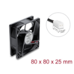 DeLOCK Axial Fan 48 V DC, 80 x 80 x 25 with 2 pin fan connector female black