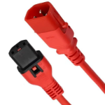 FDL 1M IEC C14 PLUG TO C13 SOCKET DUAL LOCKING EXT. - RED