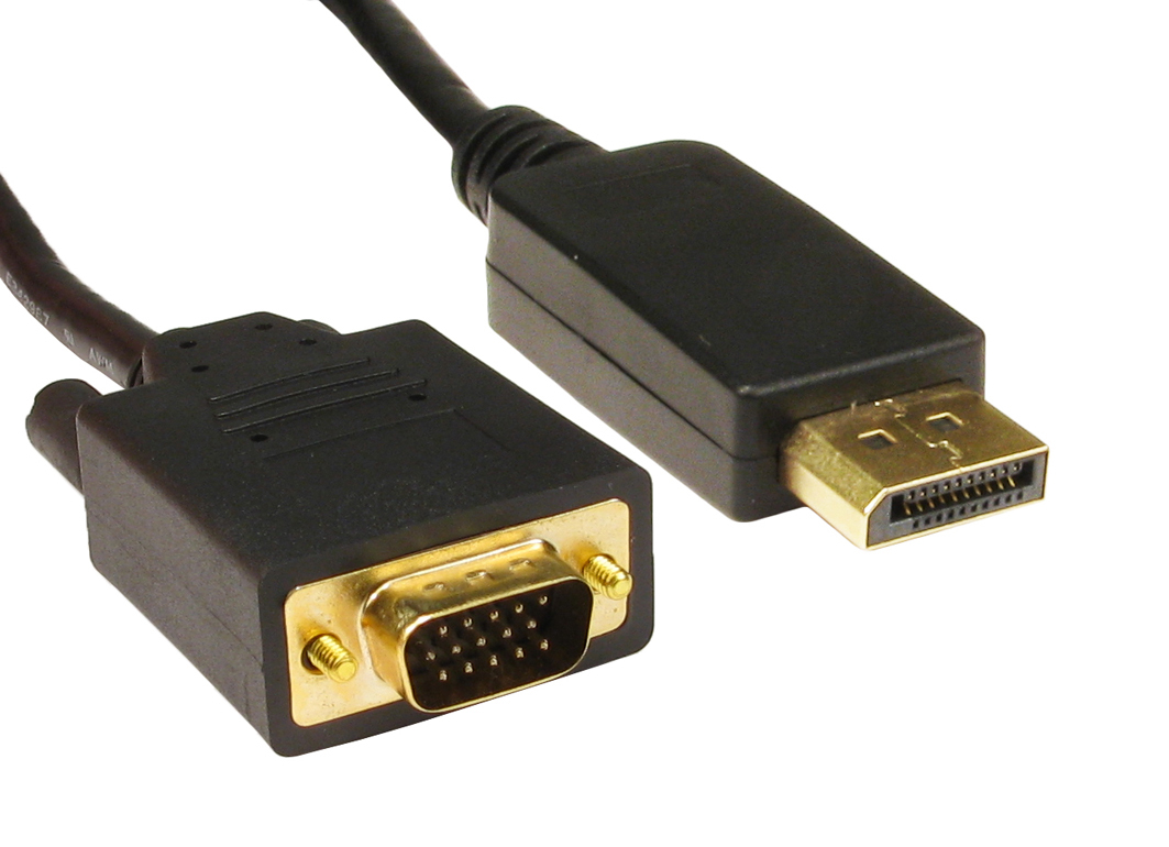 Image of Cables Direct DisplayPort - VGA, 1m VGA (D-Sub) Black