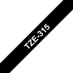 Brother TZE315 label-making tape White on black TZe