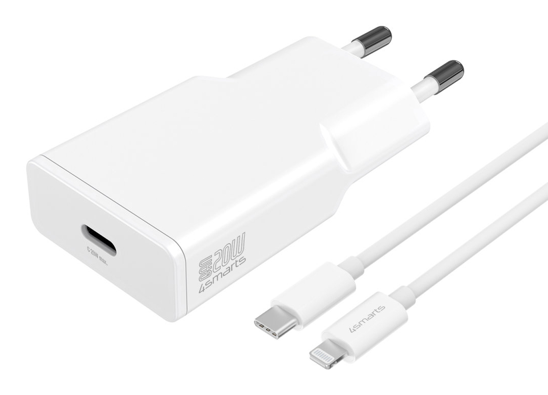 4smarts 540020 mobile device charger Smartphone, Tablet White AC Fast charging Indoor