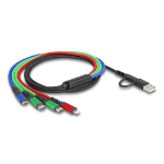 DeLOCK 87035 USB-kabel USB 2.0 1,2 m USB A/USB C USB C/Micro-USB B/Lightning Zwart, Blauw, Groen, Rood