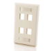 C2G 4-Port Single Gang Multimedia Keystone Wall Plate White