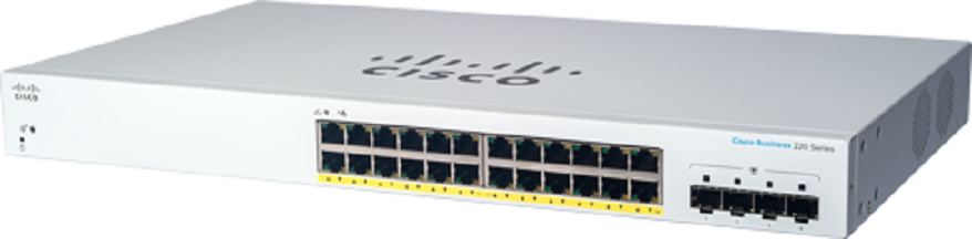 Image of Cisco CBS220-24P-4G Managed L2 Gigabit Ethernet (10/100/1000)...