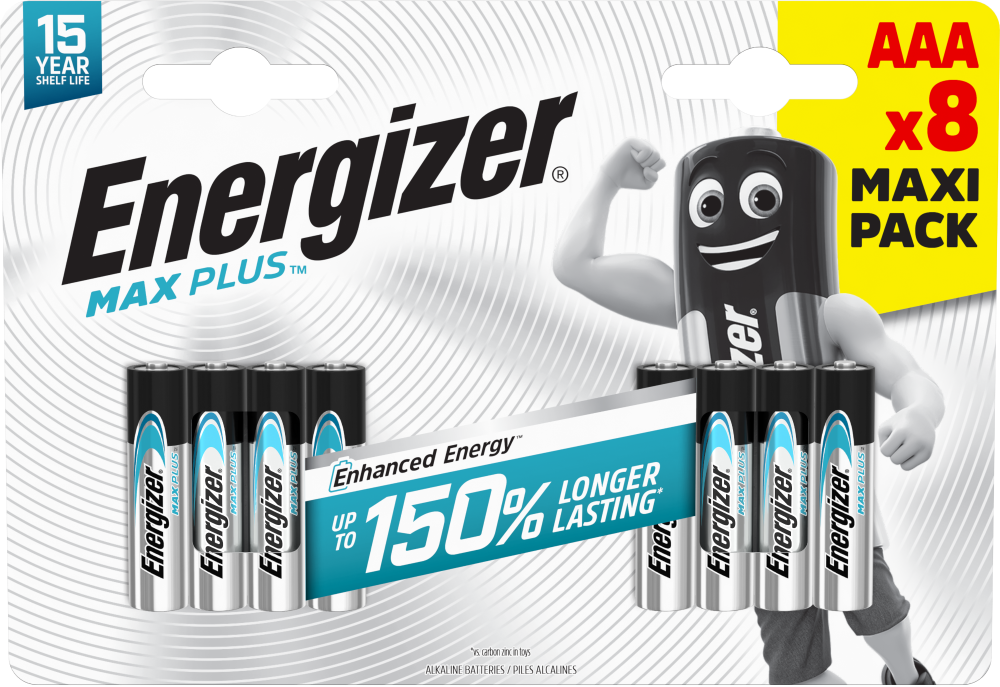Energizer Max Plus Alkaline AAA Battery Pack of 8