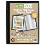 Eco Eco A5 50% recycled 60 pocket Fold Flat Spiral display book - Single