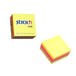 CTS UP Repositionable Notes Cube 76x76mm Neon Assorted Colours (1)
