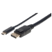 Manhattan USB-C to DisplayPort Cable, 4K, 1m, Male to Male, 3840x2160@60Hz; 4K Ultra HD Video Aspect Ratio 21:9, Black, Polybag