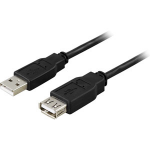 Deltaco USB 2.0 Cable A/A, 2m USB cable USB A Black