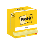 3M Post-it® Notes, Canary Yellow, 76 mm x 127 mm, 100 Sheets/Pad, 12 Pads/Pack, Cardboard Pack, 100% PEFC SGSCH-PEFC-COC-110078