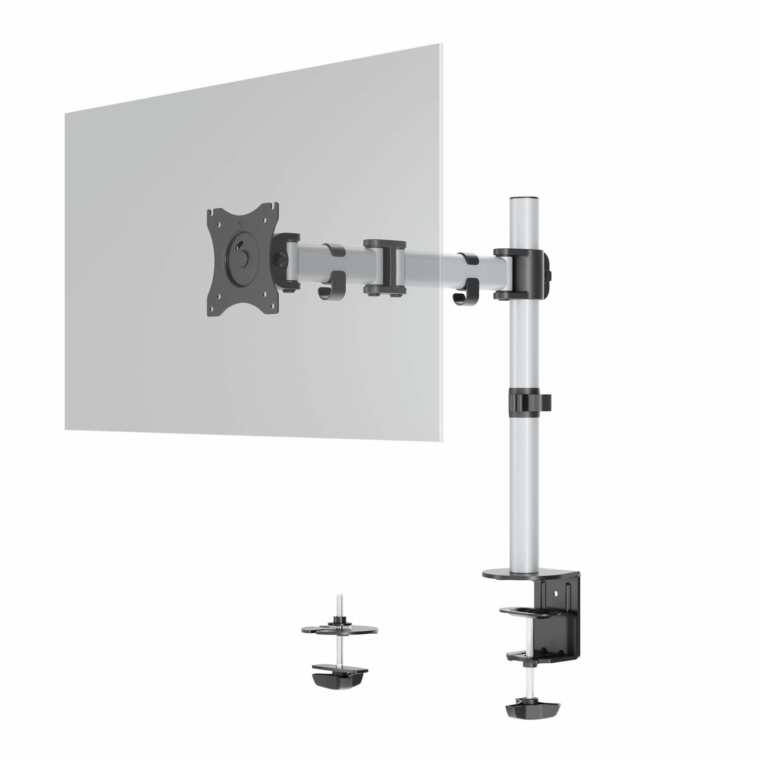 Image of Durable 509423 monitor mount / stand 68.6 cm (27") Clamp Silver