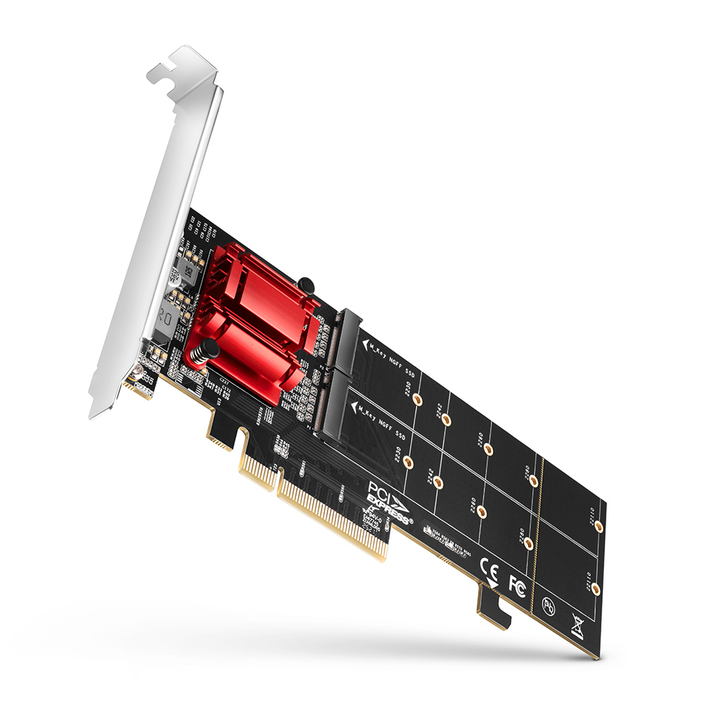 EU Product - PCEM2-ND PCIe Adapter fr zwei M.2 SSDs - Controller - m.2 NVMe thumbnail