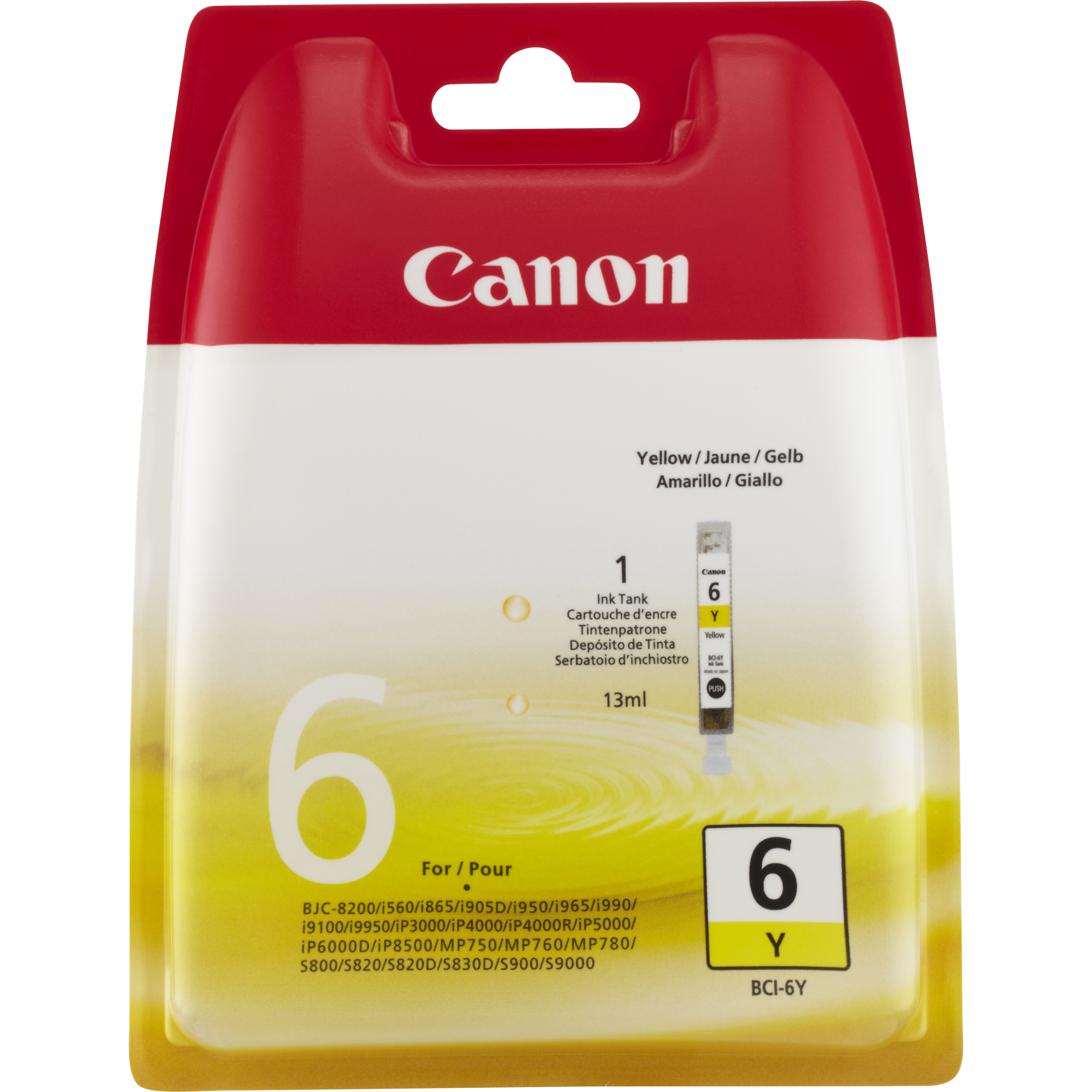 Image of Canon 4708A002/BCI-6Y Ink cartridge yellow, 210 pages/5% 13ml for...