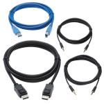 Tripp Lite P785-DPKIT06 DisplayPort KVM Cable Kit for B005-DPUA2-K and B005-DPUA4 KVM, 4K DP, USB 3.2, 3.5 mm, 6 ft. (1.8 m)