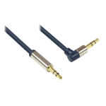 Alcasa 3.5mm - 3.5mm, m-m, 2m audio kabel Blauw, Goud, Metallic