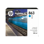 HP 863 500 ml inktcartridge voor PageWide XL, cyaan