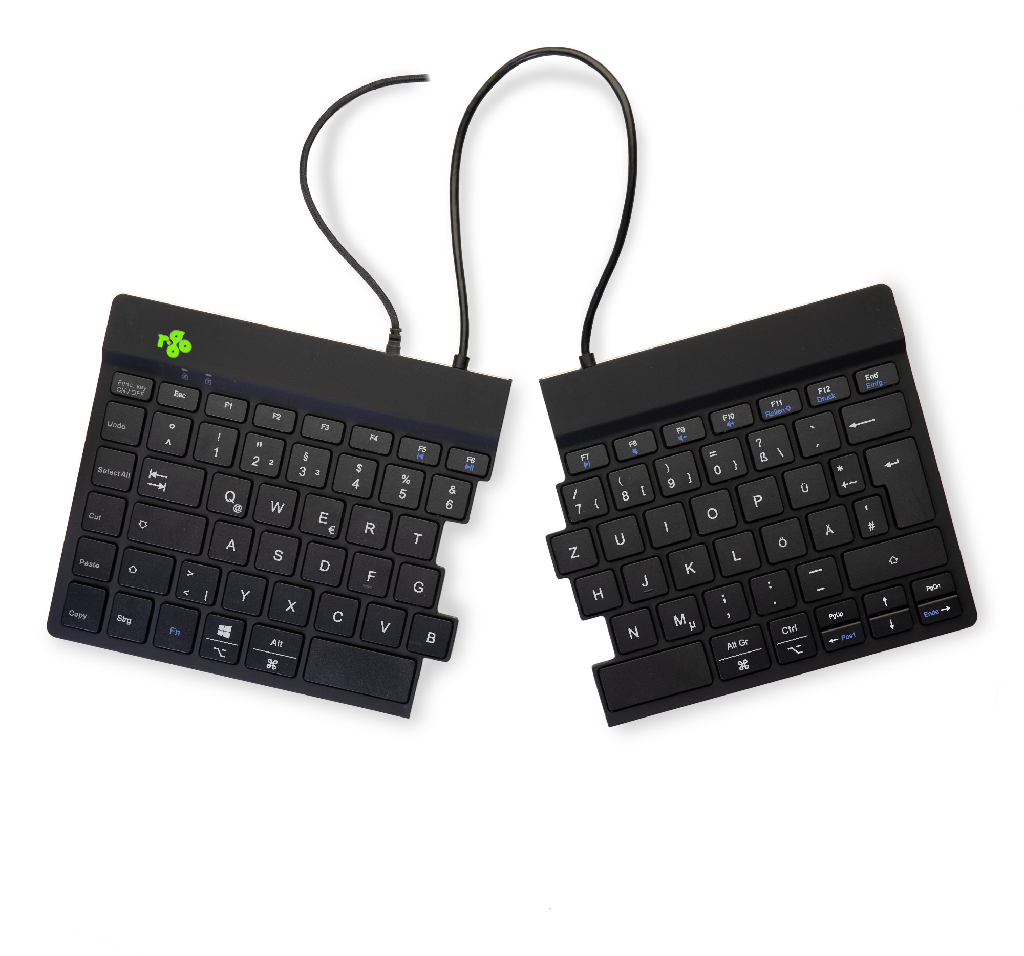 R-Go Tools Ergonomic keyboard R-Go Split Break v2 with break software, ergonomic split keyboard, QWERTZ (DE), Wired, black