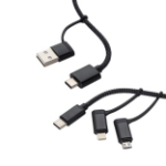 connektgear 1m 3 in 1 Charge and Sync Cable Type C/A to Type C/B Micro/8 pin iOS - Male to Male