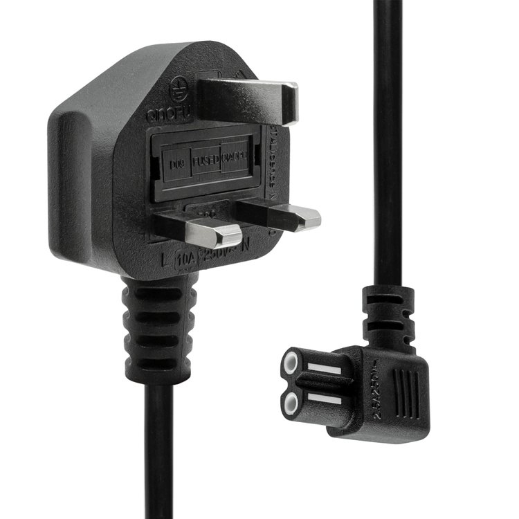 Image of ProXtend Type G (UK) to Angled C7 Power Cord Black 2m