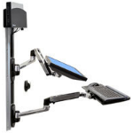 Ergotron LX Series LX Wall Mount System flat panel bureau steun 68,6 cm (27") Muur Zwart, Zilver