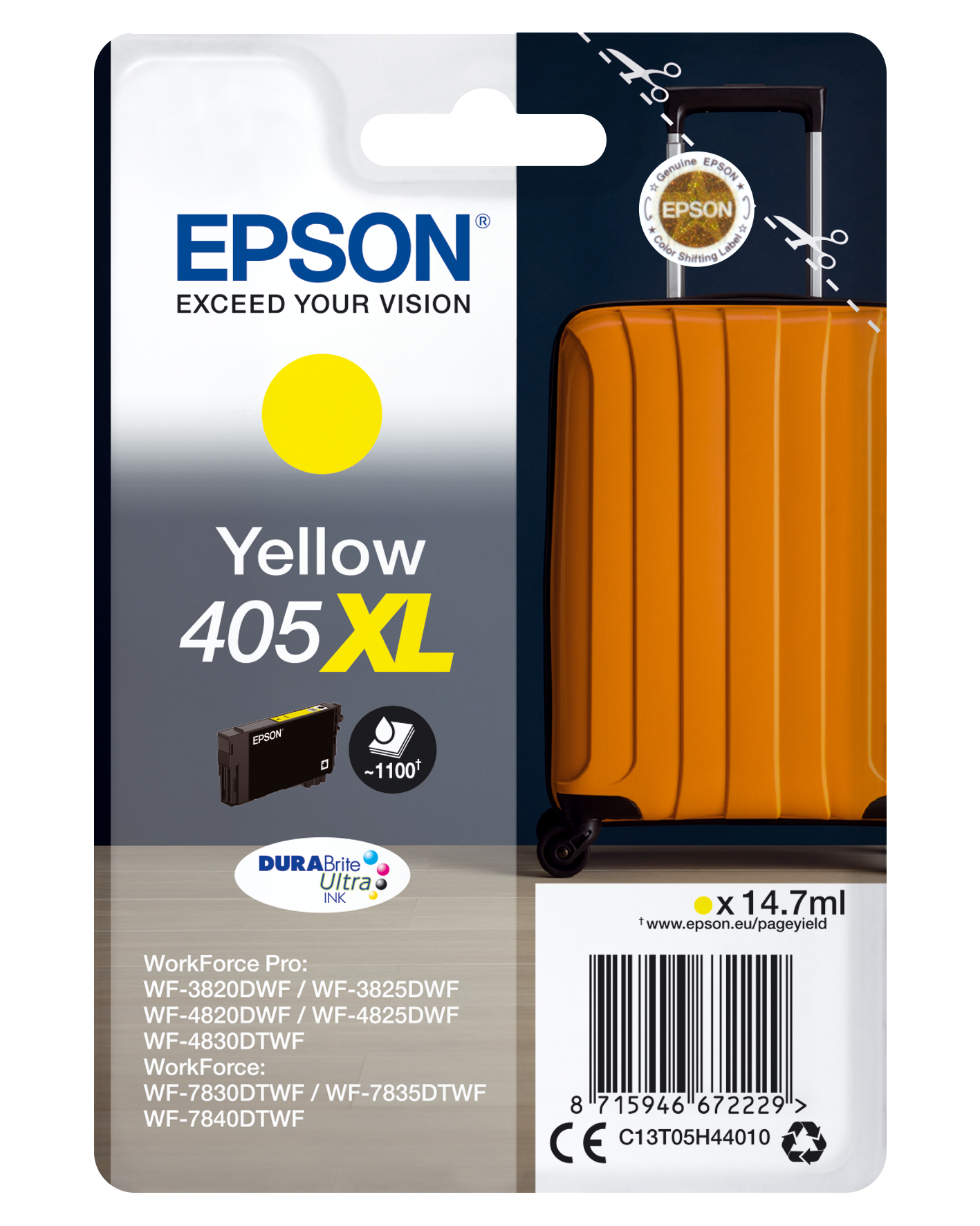 Image of Epson C13T05H44010/405XL Ink cartridge yellow high-capacity, 1.1K...