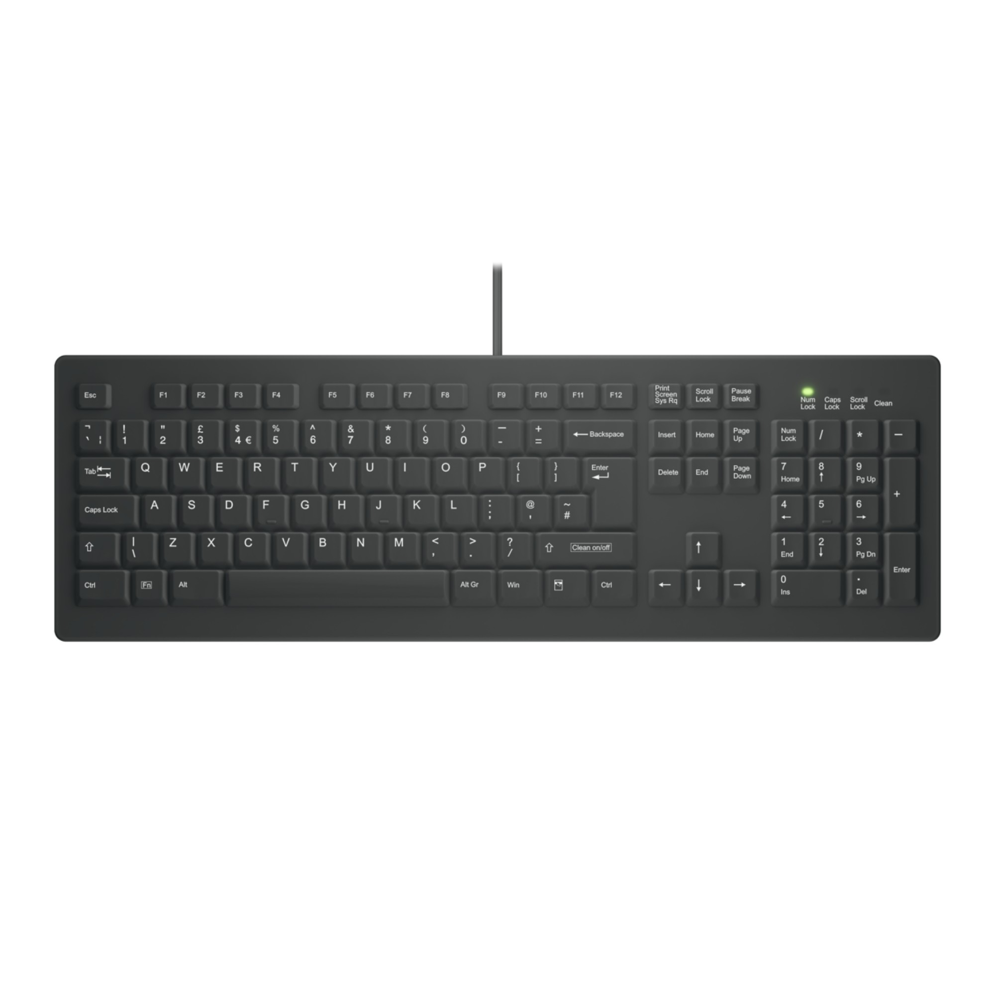 Contour Active Key (formerly Cherry) ClassicClean Medical Keyboard IP68 Full-Size Wired Black UK C8100 thumbnail