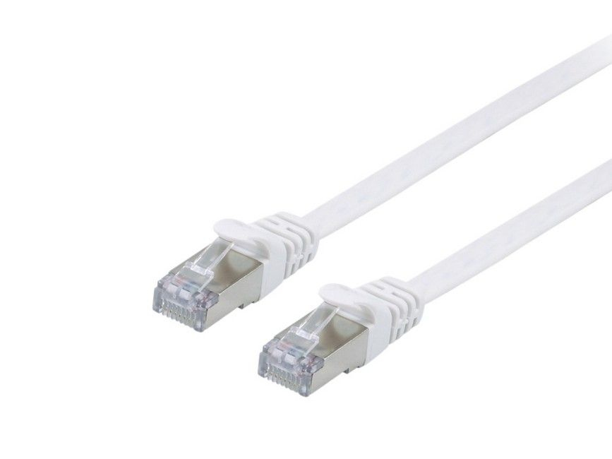 Image of Equip Cat.6A U/FTP Flat Patch Cable, 10.0m, White