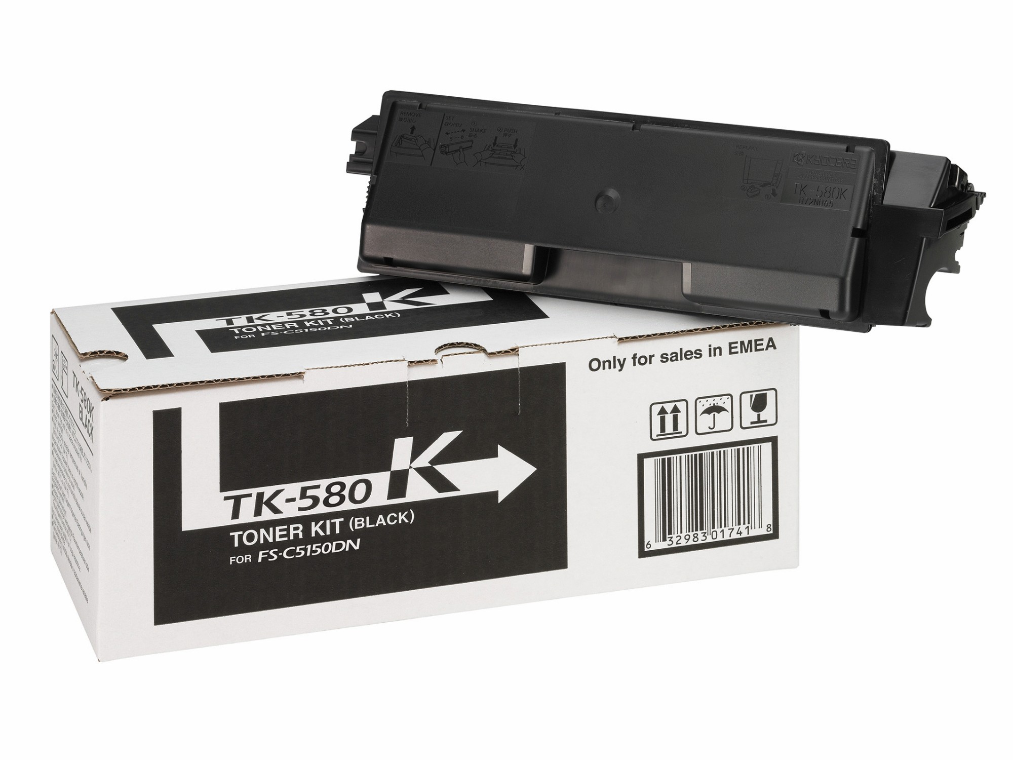 Kyocera TK-580K Black Toner Cartridge (Capacity: 3 500 pages) 1T02KT0NL0