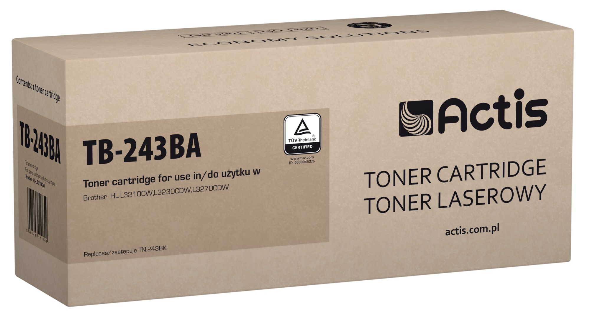 Actis TB-243BA toner (replacement for Brother TN-243BK; Standard; 1000 pages; black)