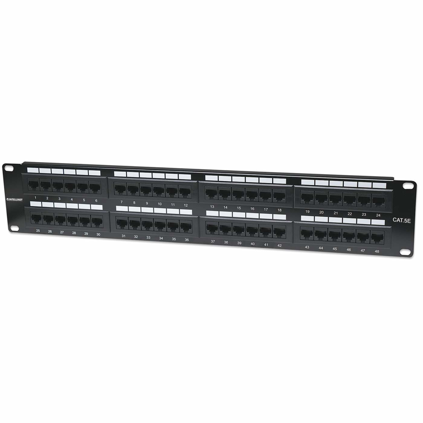 Image of Intellinet Patch Panel, Cat5e, UTP, 48-Port, 2U, Black