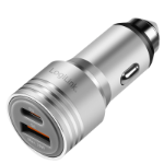 LogiLink USB Car Charger, 2 Port, 20W fast charging, silver