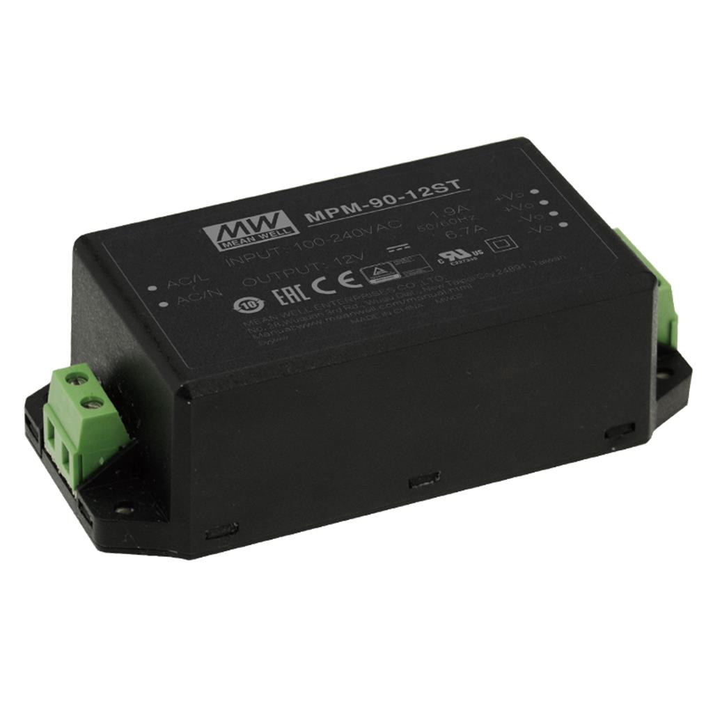 Image of MEAN WELL MPM-90-24ST power adapter/inverter Indoor 90 W Black