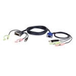 ATEN 2L-7DX2U video cable adapter 70.9" (1.8 m) VGA (D-Sub) + 3.5mm + USB Type-A DVI-I + 3.5mm + USB Type-B Black, Green, Pink