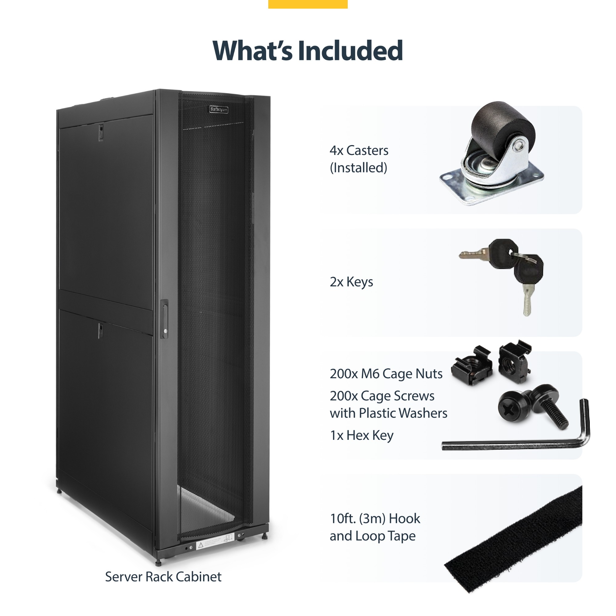 StarTech.com RK4242BK24 rack cabinet 42U Freestanding rack Black, 116 ...