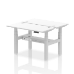 Dynamic Air Back-to-Back W1200 x D600mm Height Adjustable Sit Stand 2 Person Bench Desk With Cable Ports White Finish Silver Frame - HA01562 DD