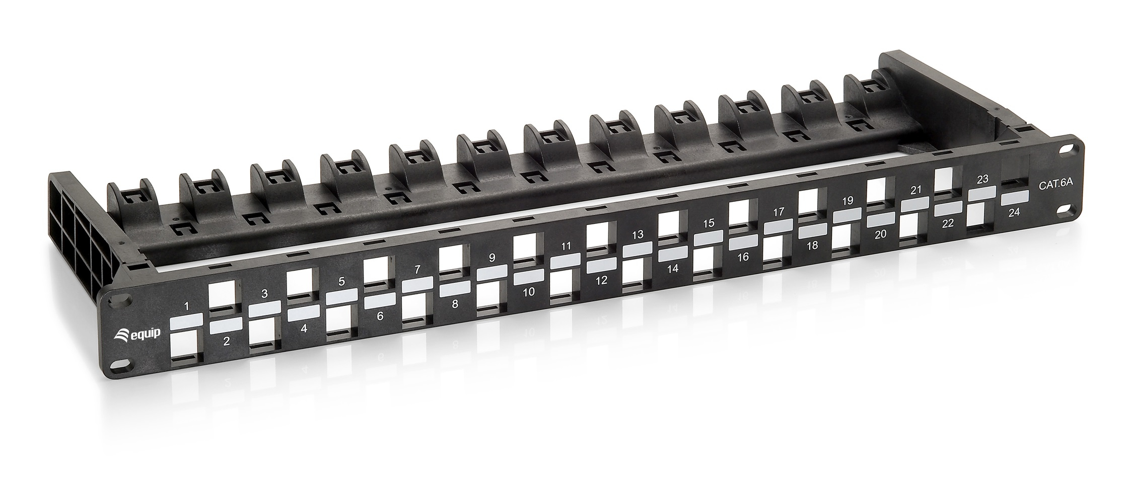 Image of Equip 24-Port Keystone Cat.6A Unshielded Patch Panel, Black