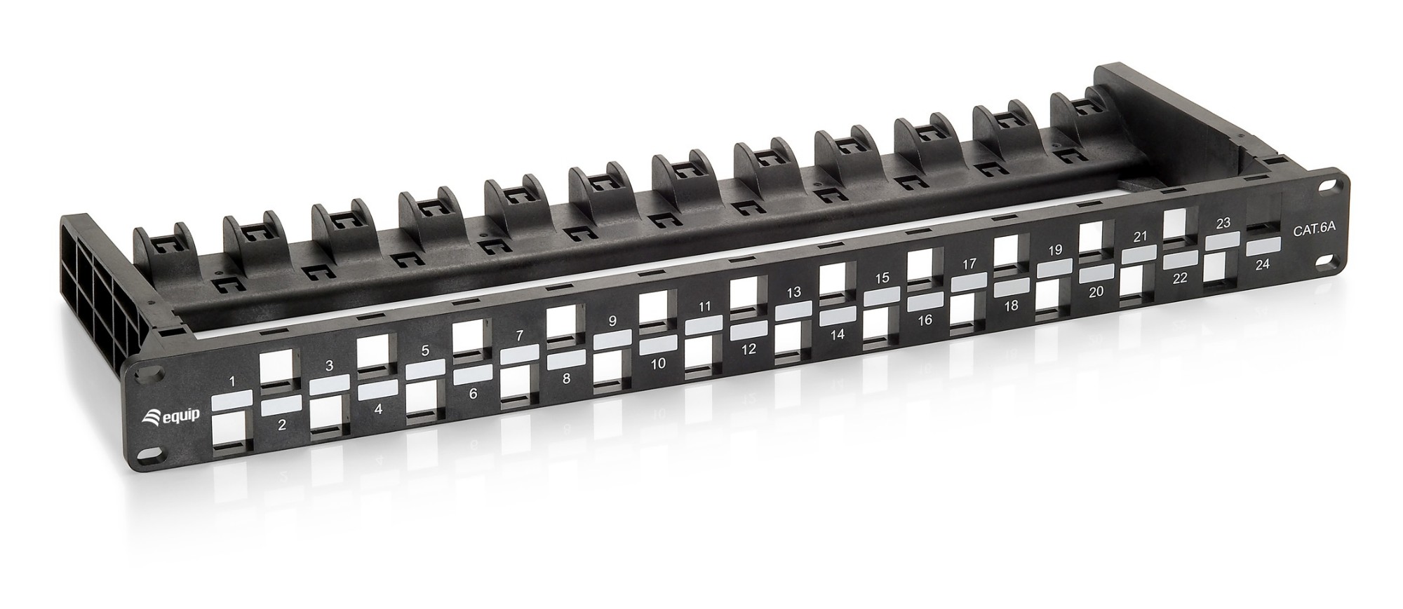 Photos - Other network equipment Equip 24-Port Keystone Cat.6A Unshielded Patch Panel, Black 769225 